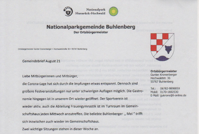 Gemeindebrief August 2021